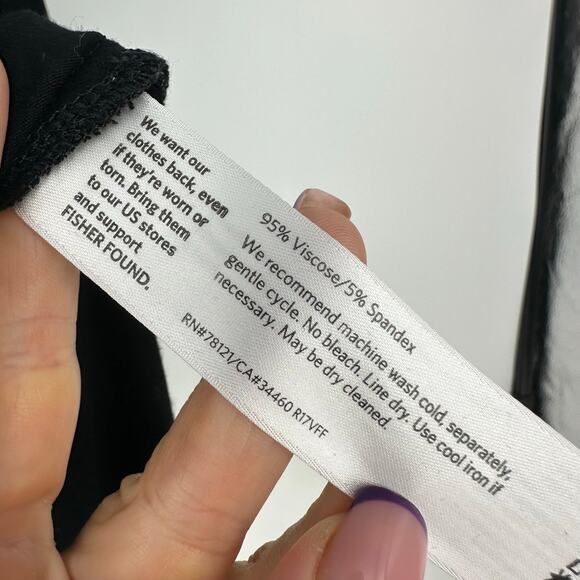 Eileen Fisher Womens Long Sleeve Tunic Top Size M Black Relaxed Soft Minimalist - Picture 5 of 10